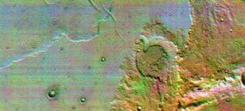 Цветное изображение планеты в видимых лучах (Odyssey, THEMIS)